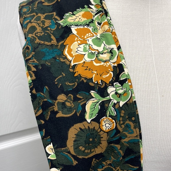 LuLaRoe New Kids L/XL Green Floral Leggings NWT - Picture 2 of 8